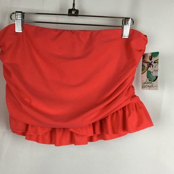 Island Escape Modest Swimsuit Ruched Flouncy Skirt Bottom Coral Various Sz. NWT - Picture 6 of 6
